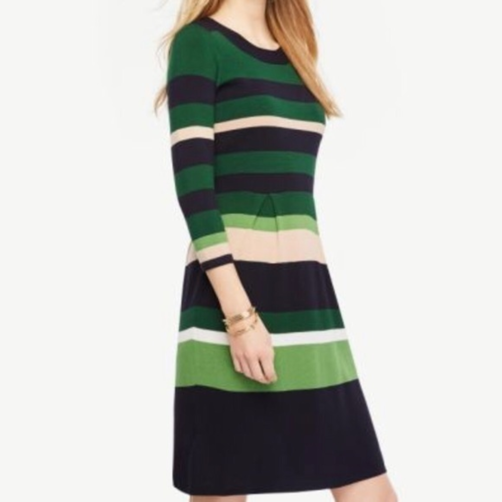 Ann Taylor sweater career dress green size Large P